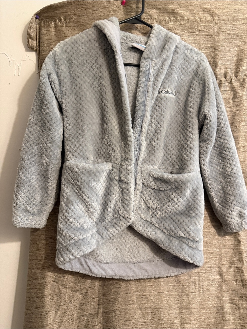 Columbia Kids Light Gray Plush Hooded Jacket